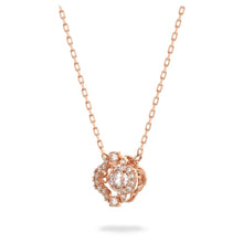 Load image into Gallery viewer, Swarovski Sparkling Dance set Clover, White, Rose gold-tone plated