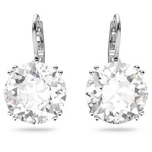 Load image into Gallery viewer, Millenia drop earrings Round cut, White, Rhodium plated