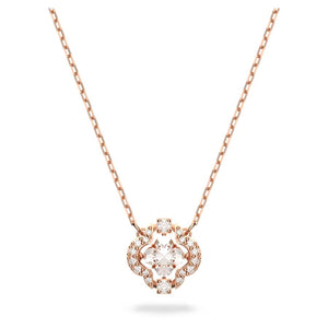 Swarovski Sparkling Dance necklace White, Rose gold-tone plated