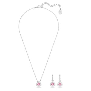 Millenia set Trilliant cut, Pink, Rhodium plated