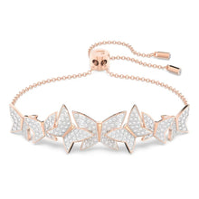 Load image into Gallery viewer, Lilia bracelet Butterfly, White, Rose gold-tone plated