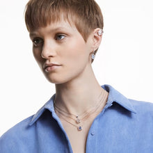 Load image into Gallery viewer, Millenia drop earrings Octagon cut, Blue, Rhodium plated