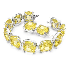 Load image into Gallery viewer, Harmonia bracelet Cushion cut, Yellow, Rhodium plated