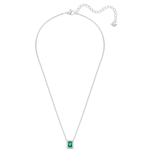 Swarovski Angelic Rectangular Necklace, Green, Rhodium plated