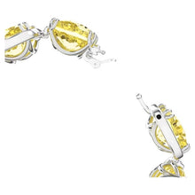 Load image into Gallery viewer, Harmonia bracelet Cushion cut, Yellow, Rhodium plated