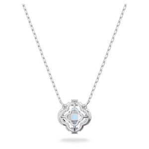 Swarovski Sparkling Dance necklace Blue, Rhodium plated