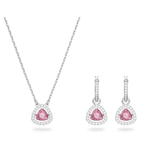 Millenia set Trilliant cut, Pink, Rhodium plated