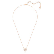 Load image into Gallery viewer, Swarovski Sparkling Dance necklace White, Rose gold-tone plated