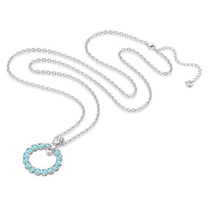 Exalta pendant Blue, Rhodium plated