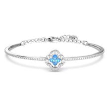 Load image into Gallery viewer, Swarovski Sparkling Dance bangle Blue, Rhodium plated