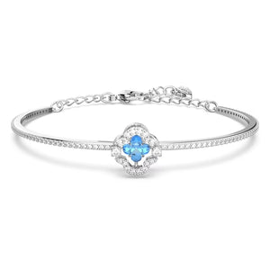 Swarovski Sparkling Dance bangle Blue, Rhodium plated