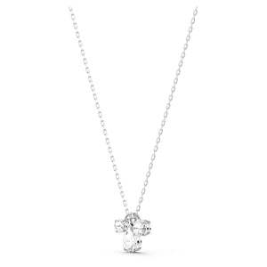 Swarovski Attract Cluster Pendant, White, Rhodium plated