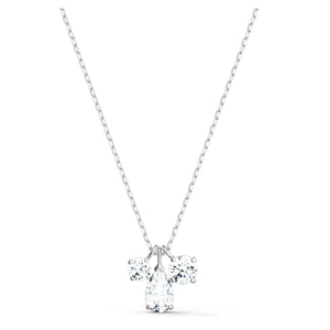 Swarovski Attract Cluster Pendant, White, Rhodium plated