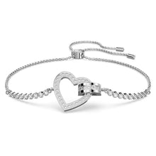 Load image into Gallery viewer, Lovely bracelet Heart, White, Rhodium plated