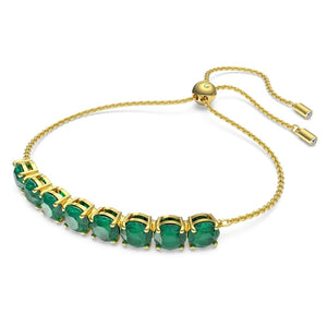 Exalta bracelet Green, Gold-tone plated