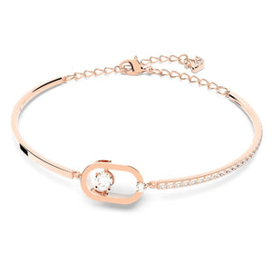 Swarovski Sparkling Dance Oval bracelet Round cut, White, Rose gold-tone plated