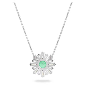 Sunshine pendant Green, Rhodium plated