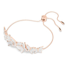 Load image into Gallery viewer, Lilia bracelet Butterfly, White, Rose gold-tone plated