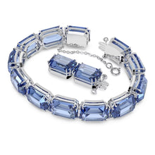 Load image into Gallery viewer, Millenia bracelet Octagon cut, Blue, Rhodium plated