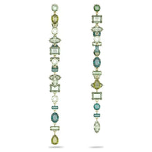 Load image into Gallery viewer, Gema drop earrings Asymmetrical, Long, Green, Gold-tone plated