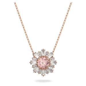 Sunshine pendant Pink, Rose gold-tone plated