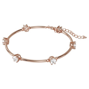 Swarovski Constella bangle White, Rose-gold tone plated