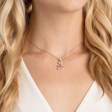 Load image into Gallery viewer, Swarovski Dazzling Swan Y Necklace, Multi-colored, Rose-gold tone plated