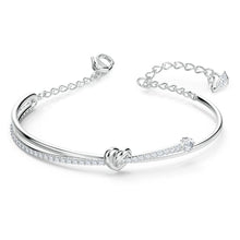 Load image into Gallery viewer, Swarovski Lifelong Heart Bangle, White, Rhodium plated