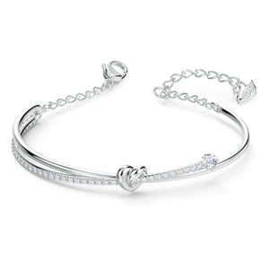 Swarovski Lifelong Heart Bangle, White, Rhodium plated