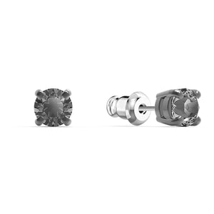 Swarovski Men's Sleek Stud Pierced Earrings Gray, Ruthenium plated