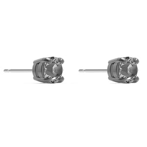 Swarovski Men's Sleek Stud Pierced Earrings Gray, Ruthenium plated