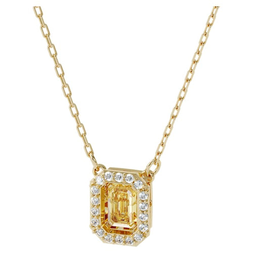 Swarovski Millenia necklace Square Swarovski Zirconia, Yellow, Gold-