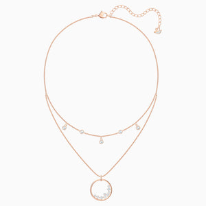 NORTH NECKLACE, WHITE, ROSE-GOLD TONE PLATED