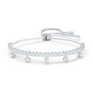 Swarovski Subtle Drops Bracelet, White, Rhodium plated