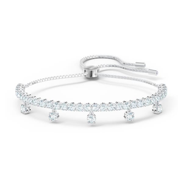 Swarovski Subtle Drops Bracelet, White, Rhodium plated