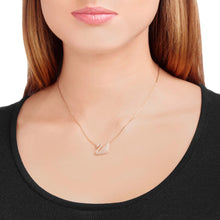 Load image into Gallery viewer, SWAN NECKLACE, WHITE, ROSE-GOLD TONE PLATED