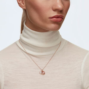 Swarovski Tahlia Double Pendant, Pink, Rose-gold tone plated