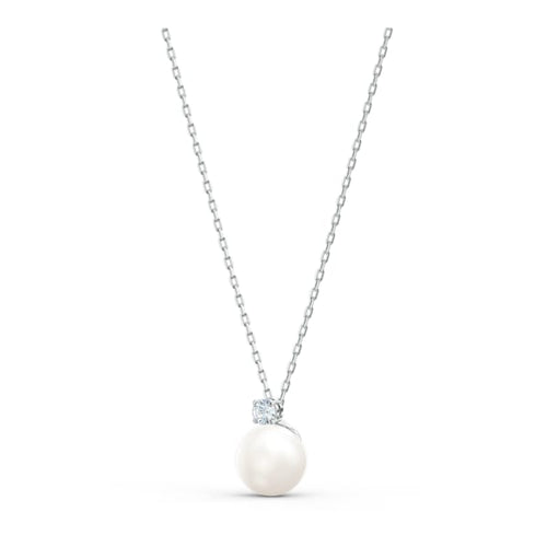 Swarovski Treasure Pearl Necklace, White, Rhodium plated