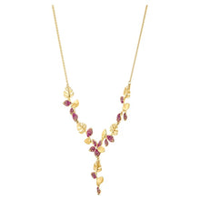 Load image into Gallery viewer, Swarovski Tropical Flower Y Necklace, Pink, Gold-tone plated