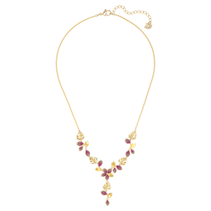 Swarovski Tropical Flower Y Necklace, Pink, Gold-tone plated