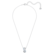 Load image into Gallery viewer, Swarovski Twist Rows Pendant, Blue, Rhodium plated