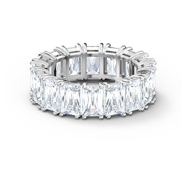Swarovski Vittore Wide Ring White, Rhodium plated